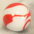 Lot 020 - Vintage Red, Orange, White Marble Swirl Shifter Knob, Marked G.S. Co., #0, Glows Under Blacklight, Note Surface Crack