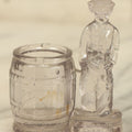 Lot 038 - Vintage Charlie Chaplin Borgfeldt Glass Candy Container Bank, Note Chipping