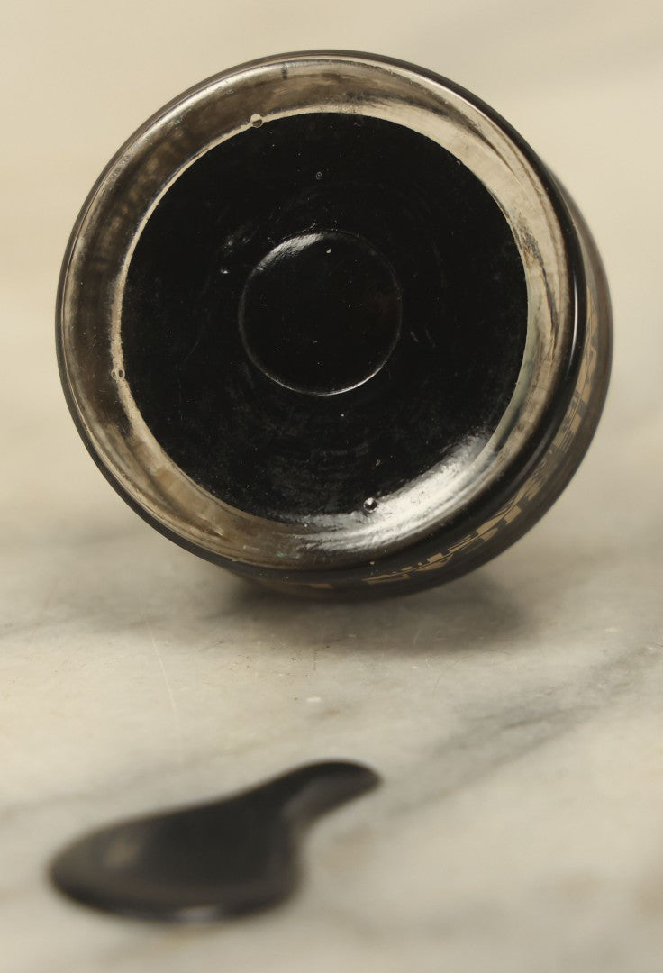 Lot 040 - Vintage Faux Spilled Inkpot Novelty Toy With Stamp Pad Tin, Made In Japan, Small Tin Ink Blob Looks Like Spilled Ink