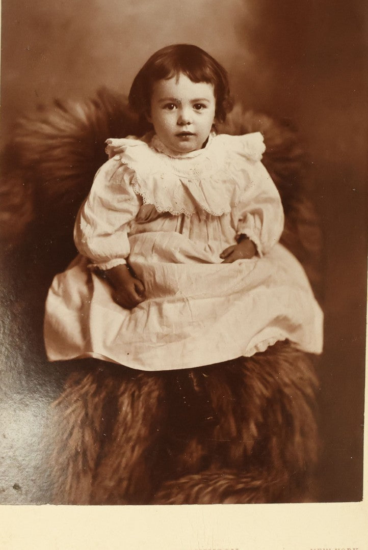 Lot 104 - Grouping Of Four Antique Cabinet Card Photographs Of Young Children, Including Picture-In-Picture P.I.P. Of Child Holding A Cabinet Card Of Another Child