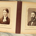 Lot 105 - Antique Carte De Visite Photograph Album With 40+ C.D.V. Photos, Note Spine Covering Lost, Album In Fair Condition, Binding Loose (All Photos Shown)