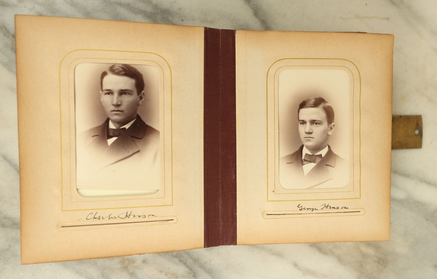 Lot 105 - Antique Carte De Visite Photograph Album With 40+ C.D.V. Photos, Note Spine Covering Lost, Album In Fair Condition, Binding Loose (All Photos Shown)