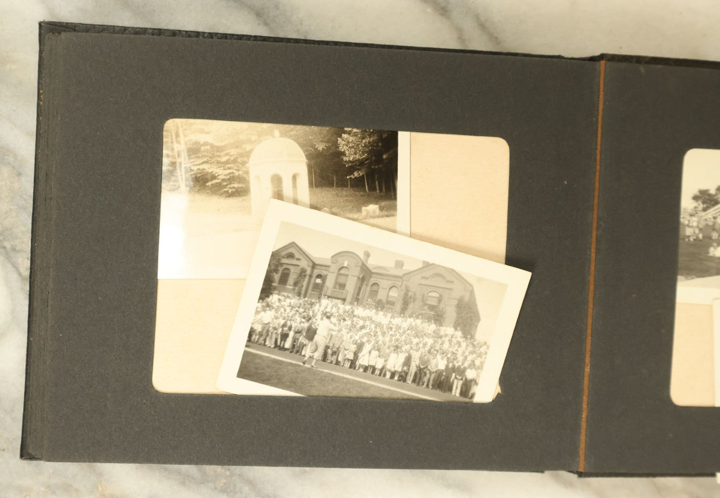 Lot 110 - Vintage Snapshot Photo Album With Dozens Of Photos, Including Cats, Stonehenge, Soldiers, May Day, And More