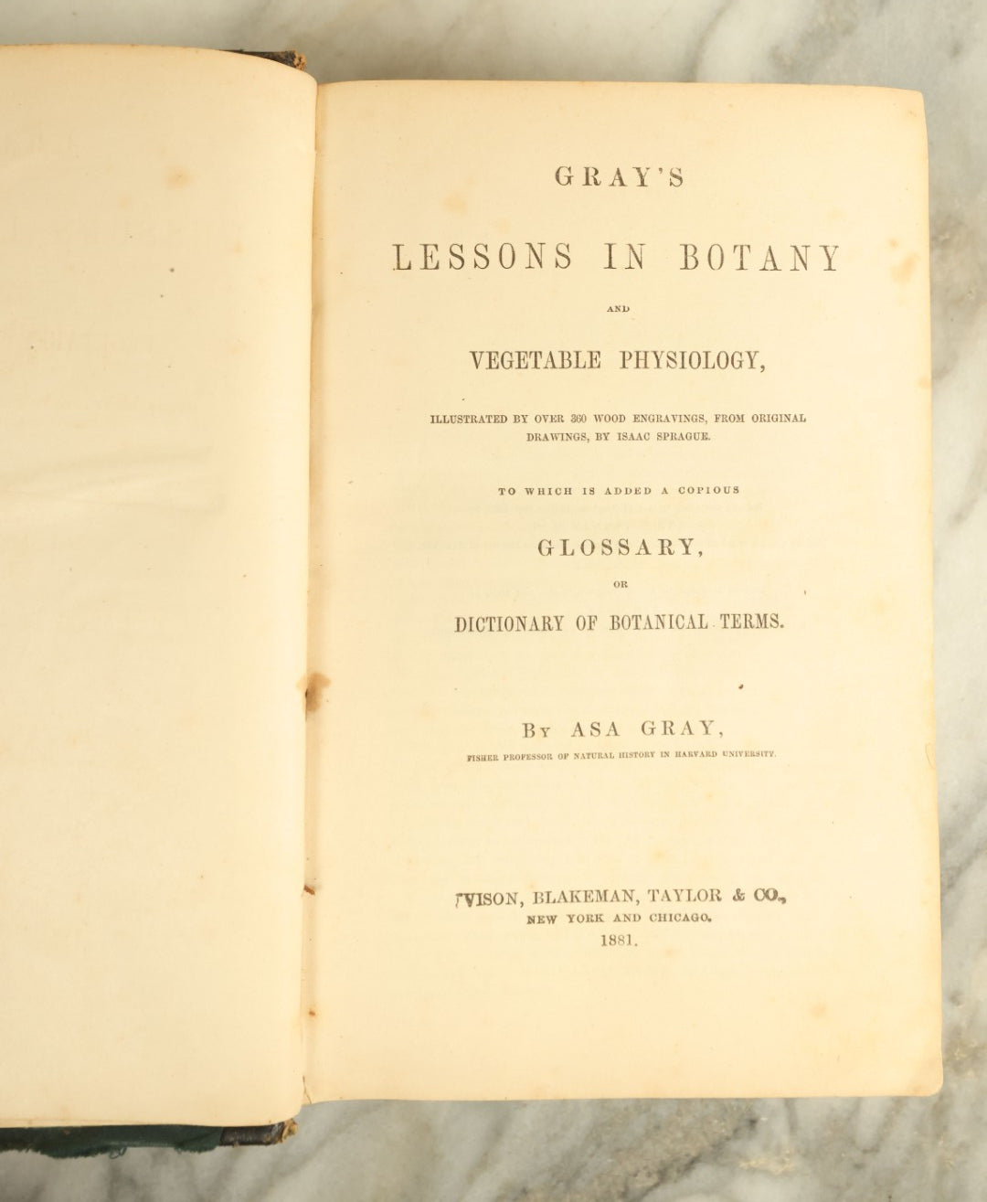Lot 122 - "Gray's Lessons In Botany And Vegetable Physiology" Antique Book By Asa Gray, Illustrated, Published 1881