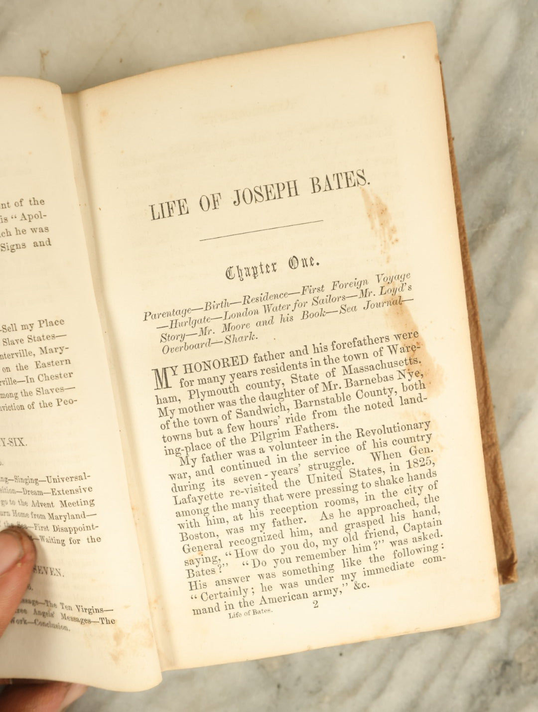 Lot 134 - "The Autobiography Of Elder Joseph Bates; Embracing A Long Life On Shipboard With Sketches Of The Atlantic And Pacific Oceans, The Baltic And Mediterranean Seas" Antique Book, Circa 1860s