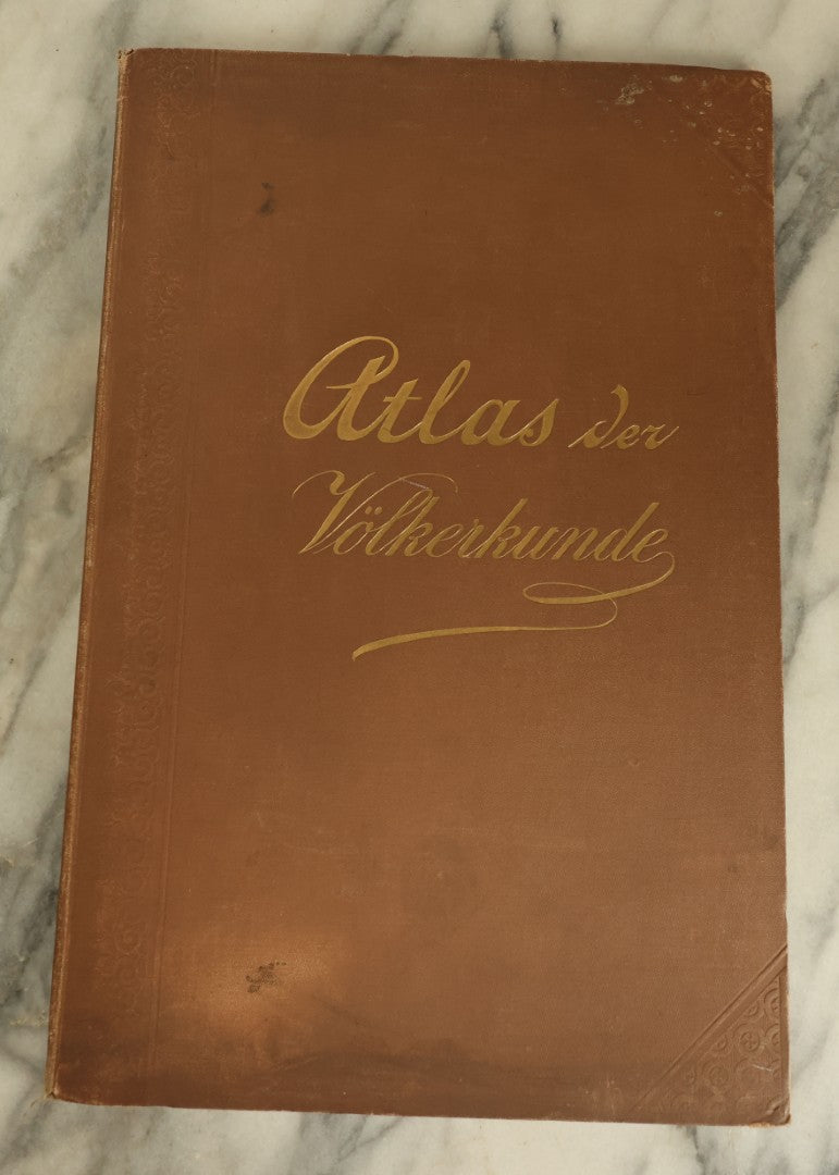 Lot 137 - "Atlas Of Ethnology" Antique German World Atlas With Many Maps And Figures, "Atlas Der Völkerkunde" Published 1892