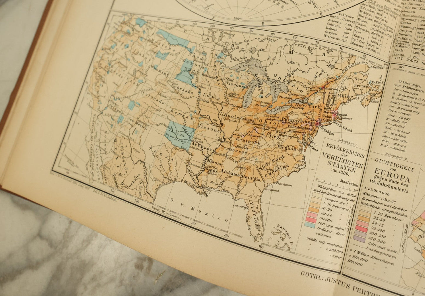Lot 137 - "Atlas Of Ethnology" Antique German World Atlas With Many Maps And Figures, "Atlas Der Völkerkunde" Published 1892