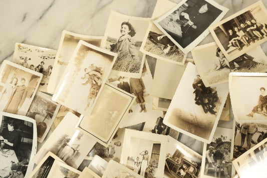 Lot 146 - Grouping Of 20+ Vintage Assorted Snap Shot Photos Of Men, Women, And Children, Including Workers, Winter Scenes And Sledding, Automobiles, Soldiers, And More