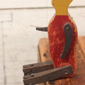 Lot 034 - Antique Folk Art Wood Cut Hand Painted Stick Puppet With Jointed Legs And Arms, Stick Missing, Painted Face