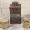 Lot 094 - Three Piece Vintage And Antique Tin Lot Including J.S. Fry And Co. Coca Tin-Turned-Pepper-Tin, Cake Tin, And Flour Tin