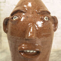 Lot 005 - Vintage Southern Pottery Grotesque Face Jug, Artist Signed James Roddy, Greer, South Carolina, October 28, 1999, Note Complete Handle Loss