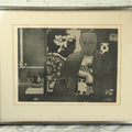 Lot 007 - Vintage Artist Print Of A Young Black Man Smoking A Cigarette, Playing Cards, With Graffiti In Background, French Text In Image, Artist Signed S. Bakker, Numbered 10/15, Circa Mid 20th Century, N.Y.C. Gallery Label, 27-3/4" x 23"