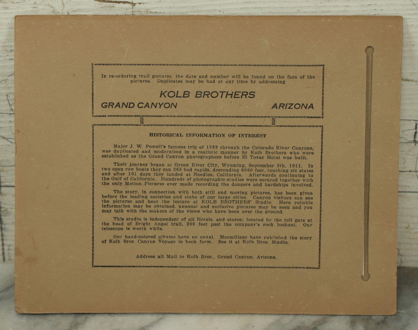 Lot 120 - Antique Foldered Souvenir Photograph Of Tourists On Horseback Descending In Or Near The Grand Canyon, Kolb Brothers, Photographers, Grasnd Canyon, Arizona