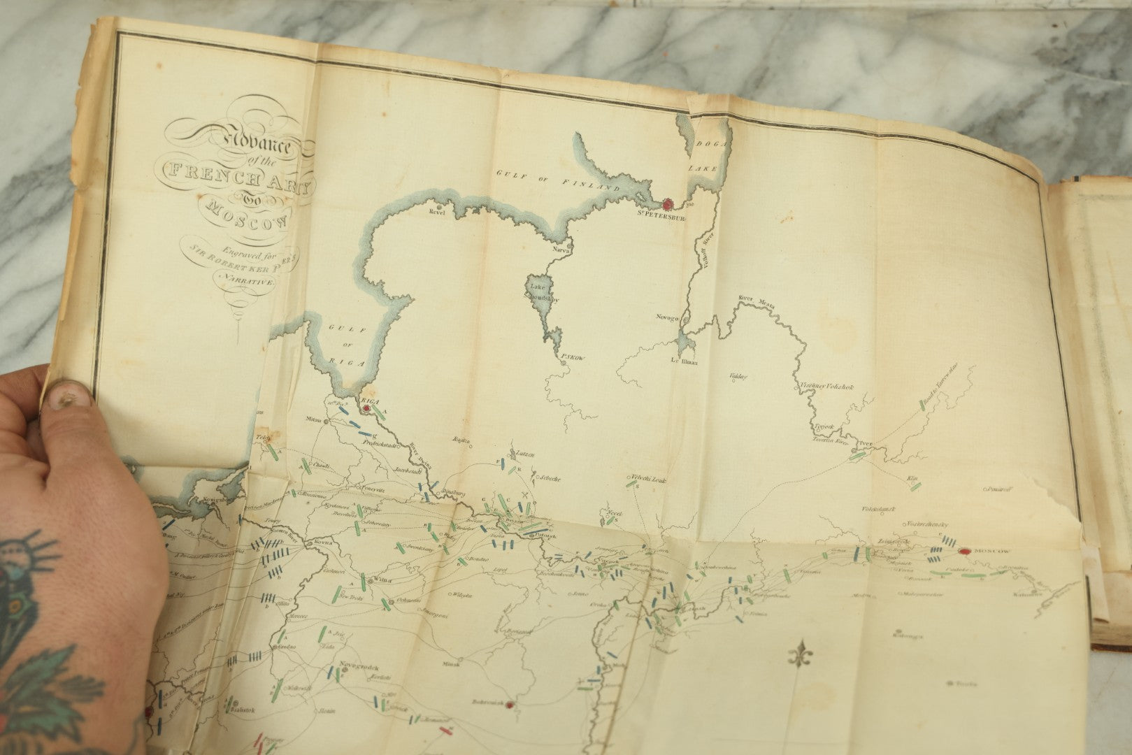 Lot 124 - "A Narrative Of The Campaign In Russia During The Year 1912" Early Antique Book By Sir Robert Ker Porter, With Fold Out Maps Of French And Russia Battles, Published By Edward J. Coale, Baltimore, 1814, Note Cover Detached