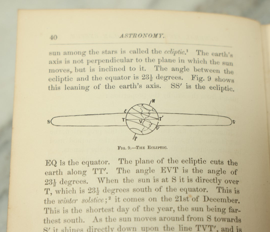 Lot 125 - "Astronomy For Schools And General Readers" Antique Book By Isaac Sharpless And George Morris Phillips, Third Edition, J.B. Lippincott Company, Publishers, Philadelphia, Copyright 1882, Illustrated