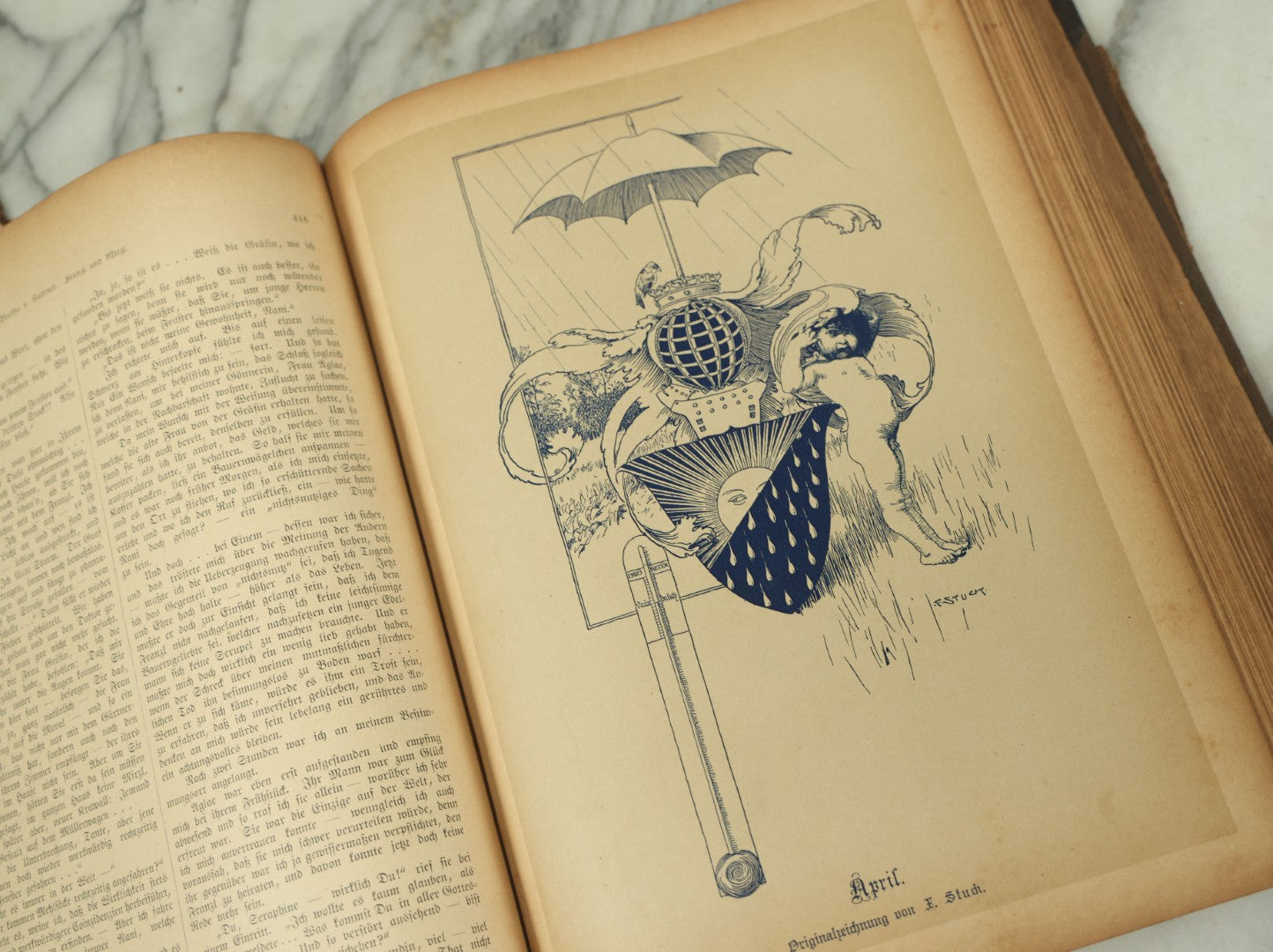 Lot 126 - Antique German Compendium Book, "Zur Guten Stunde" ("For A Pleasant Hour"), Profusely Illustrated, Deutsches Verlagshaus Publisher, Berlin, 1888, Note Both Covers Detached