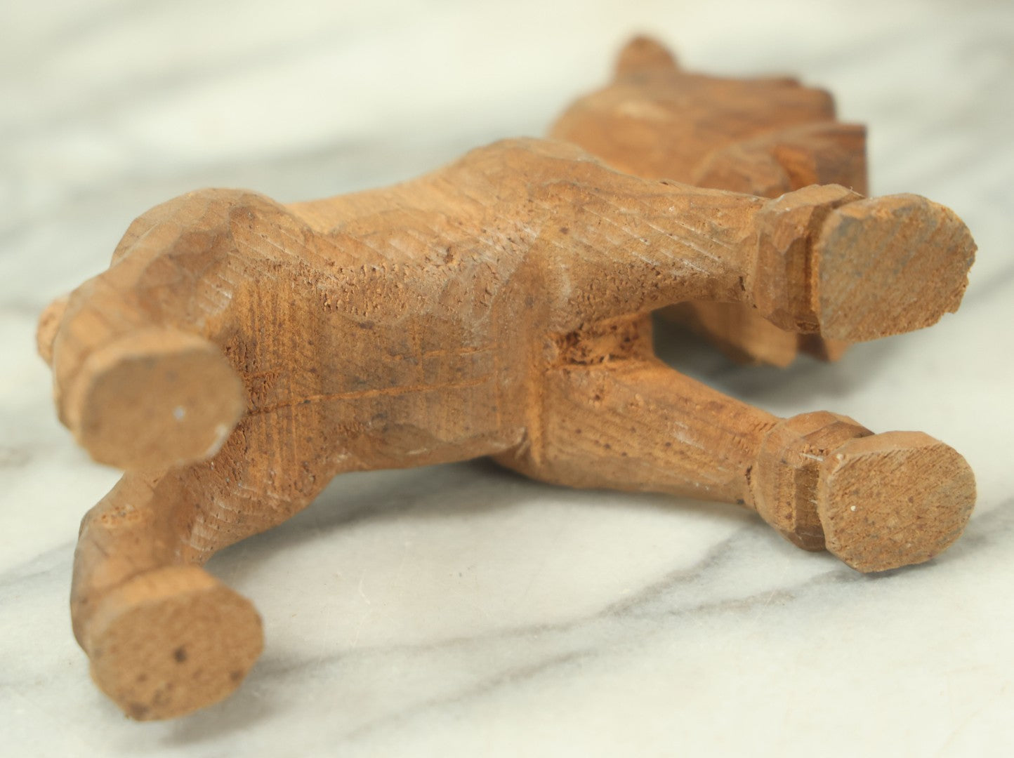 Lot 134 - Vintage Hand Carved Folk Art Wooden Donkey