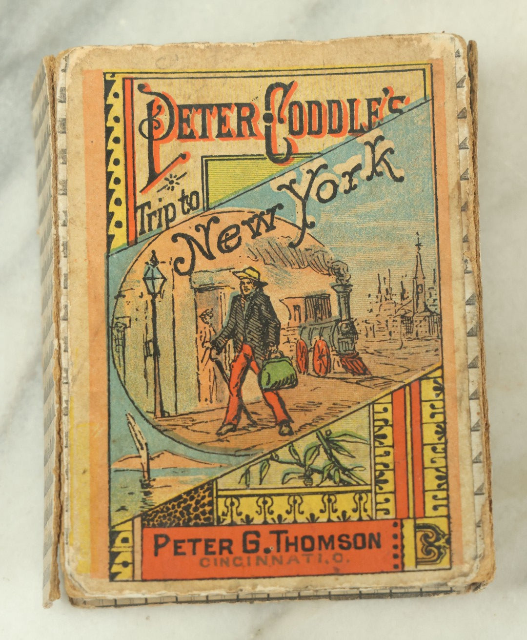 Lot 135 - Peter Coddle's Trip To New York, Antique Game In Box, Peter G. Thomson, Cincinnati, Ohio, Publisher, With Partial Instructions, Note Wear And Tear, Unsure If Complete