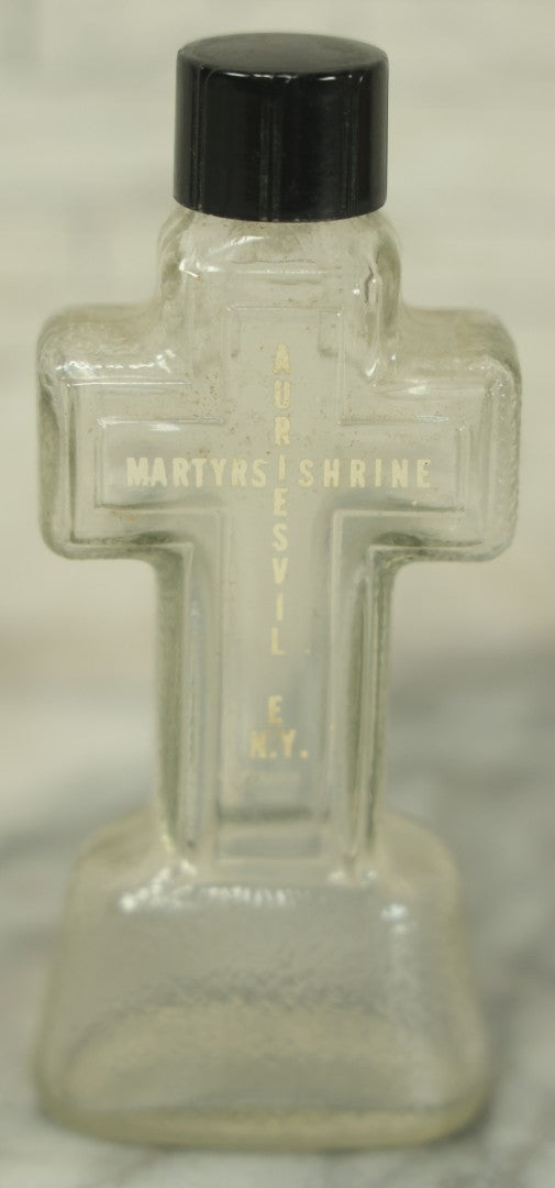 Lot 136 - Vintage Glass Holy Water Bottle From Martyr's Shrine,  Auriesville, Fultonville, New York