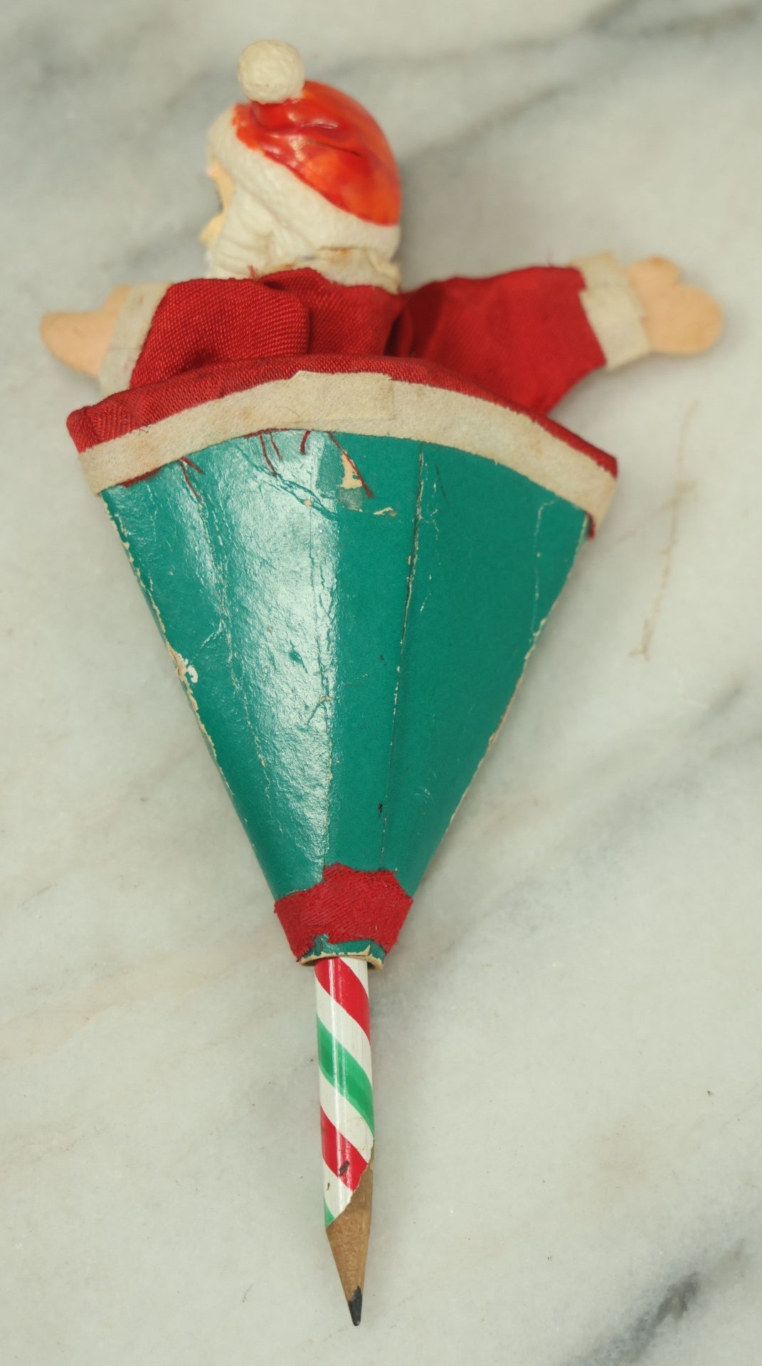 Lot 139 - Vintage Christmas Santa Claus Pop-Up Season's Greetings Pencil Toy