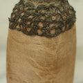 Lot 048 - Antique Fabric Covered Embroidered Glass Scent Perfume Bottle, Faded Pink Color