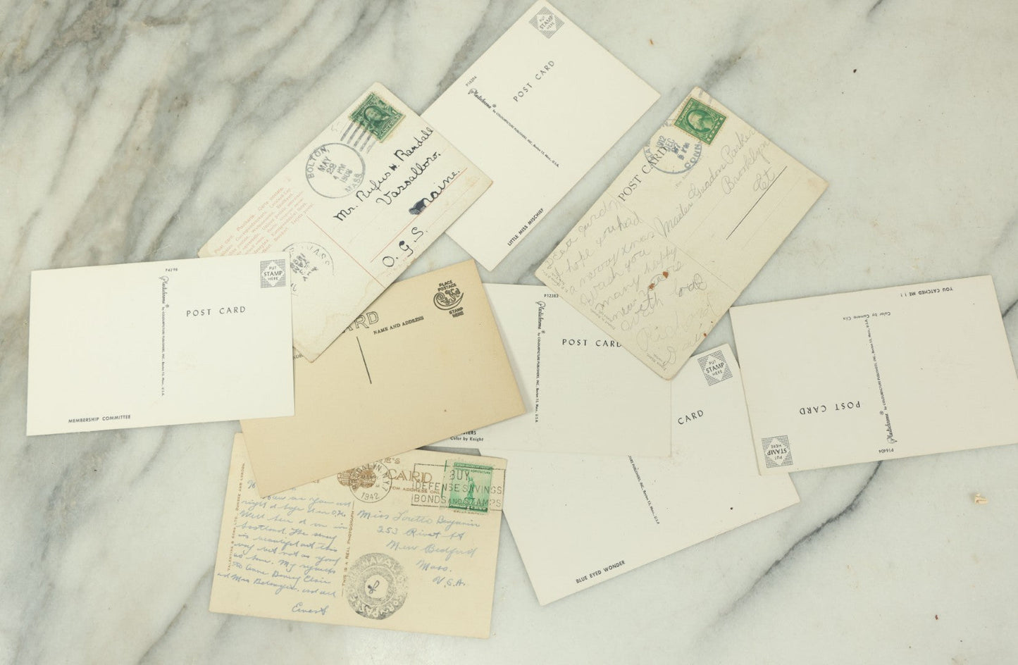 Lot 086 - Grouping Of Nine Vintage Photographic Cat Postcards, Dog Postcard, Including Siamese Cats, And More