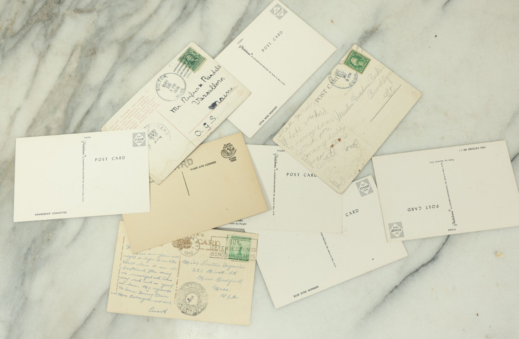 Lot 086 - Grouping Of Nine Vintage Photographic Cat Postcards, Dog Postcard, Including Siamese Cats, And More