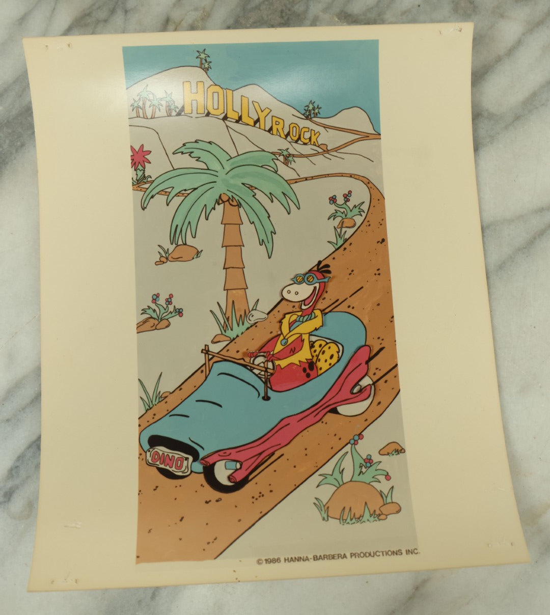 Lot 090 - Grouping Of Six Vintage Glossy Photos Of Cartoon Artwork Including Betty Boop, Pink Panther, Flintstones, And Gumby, 1980s, Hanna-Barbera, Fleischer Studios, Etc.