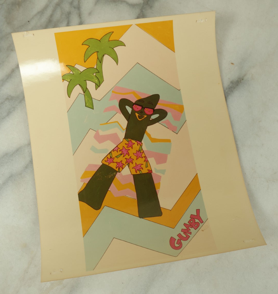 Lot 090 - Grouping Of Six Vintage Glossy Photos Of Cartoon Artwork Including Betty Boop, Pink Panther, Flintstones, And Gumby, 1980s, Hanna-Barbera, Fleischer Studios, Etc.