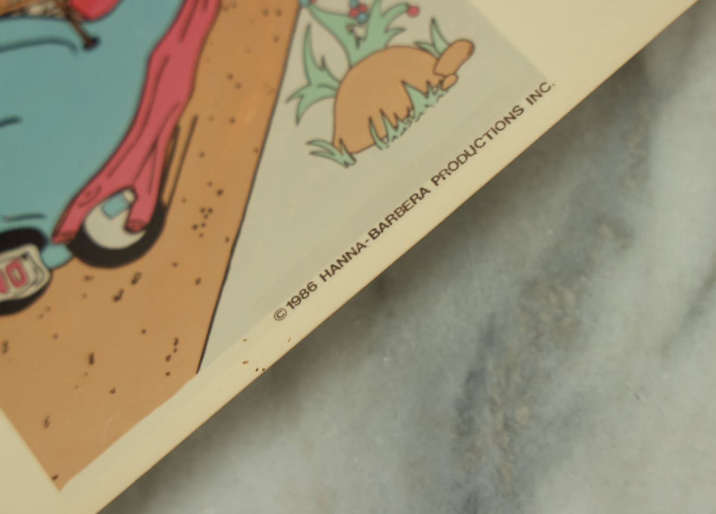 Lot 090 - Grouping Of Six Vintage Glossy Photos Of Cartoon Artwork Including Betty Boop, Pink Panther, Flintstones, And Gumby, 1980s, Hanna-Barbera, Fleischer Studios, Etc.