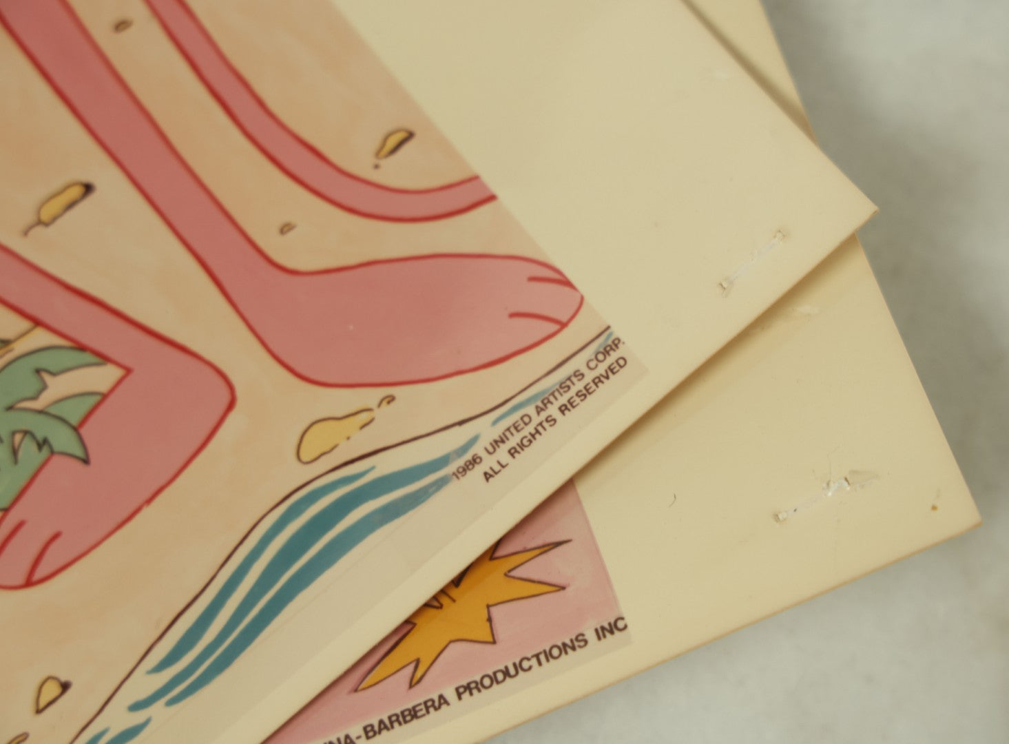 Lot 090 - Grouping Of Six Vintage Glossy Photos Of Cartoon Artwork Including Betty Boop, Pink Panther, Flintstones, And Gumby, 1980s, Hanna-Barbera, Fleischer Studios, Etc.