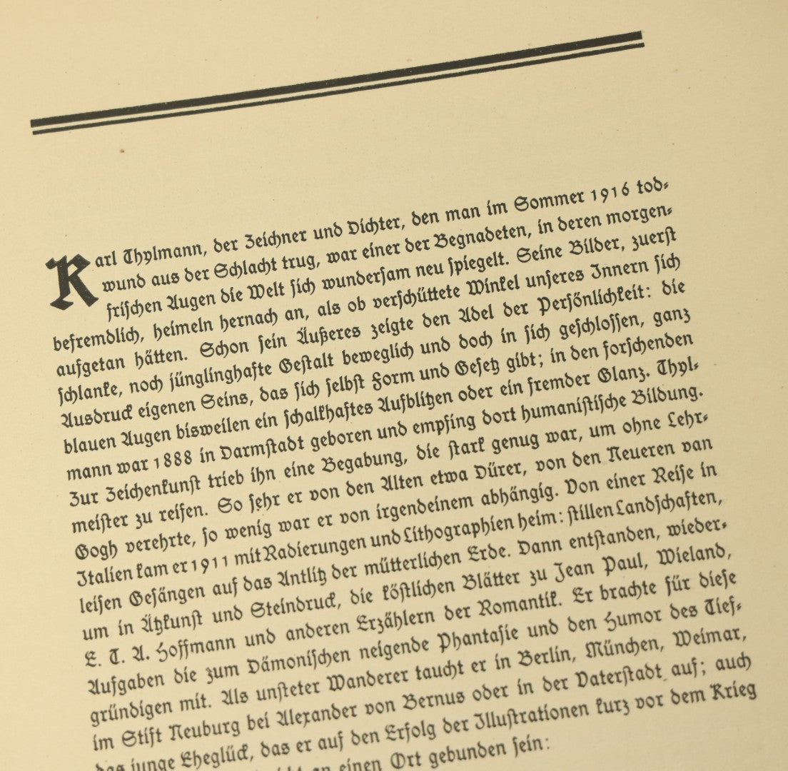Lot 093 - Vintage Art Booklet Of The Woodcuts Of German Artist Karl Thylmann, Published By Furche-Verlag, Berlin, 20th Century