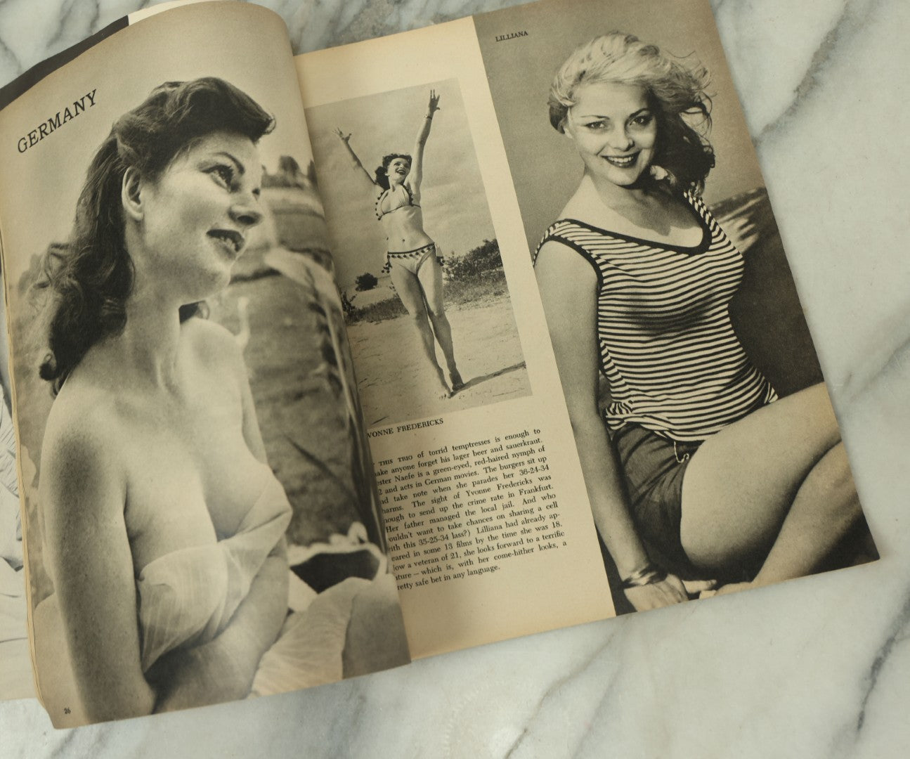 Lot 095 - Vintage International Pin-Ups Magazine, 65 Exotic Beauties, A Hillman Publication, 1957