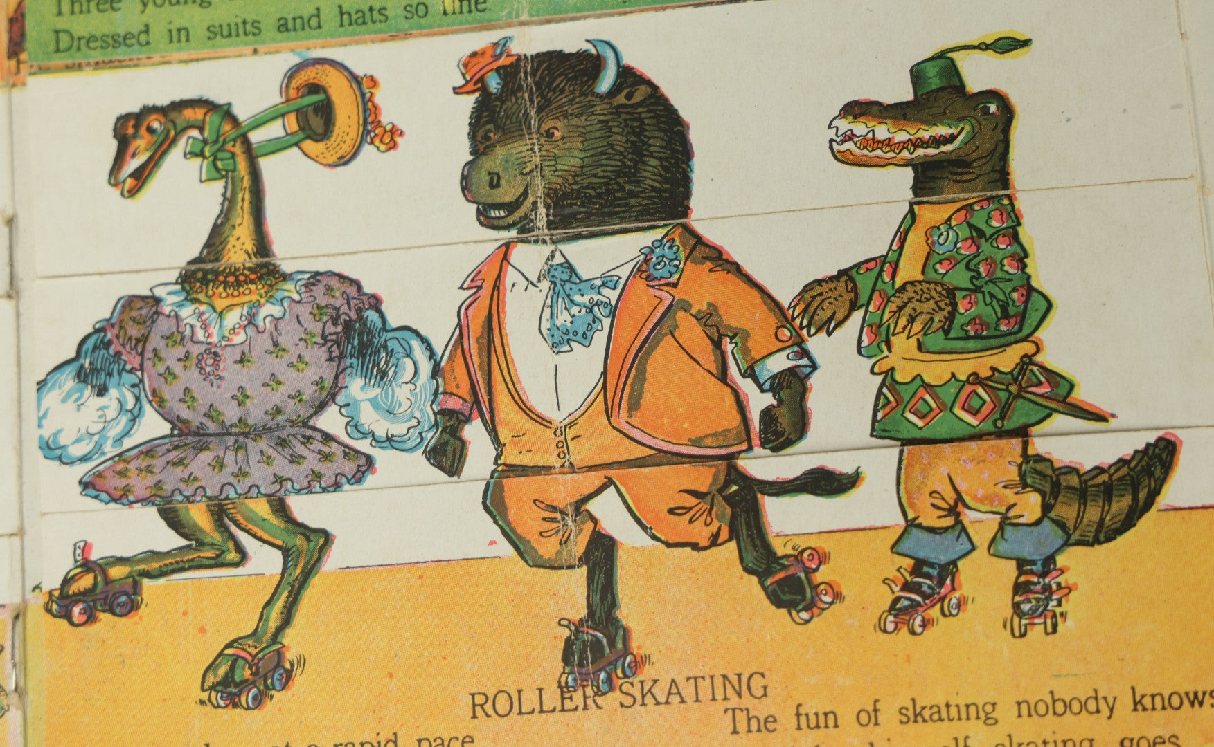 Lot 097 - Antique Kellogg's Cereal Advertising Book, "Funny Jungleland Moving Pictures" With Anthropomorphic Animals, Pages Flip To Mix And Match Heads, Outfits, Bodies, Copyright 1909 By W.K. Kellogg, Battle Creek, Michigan