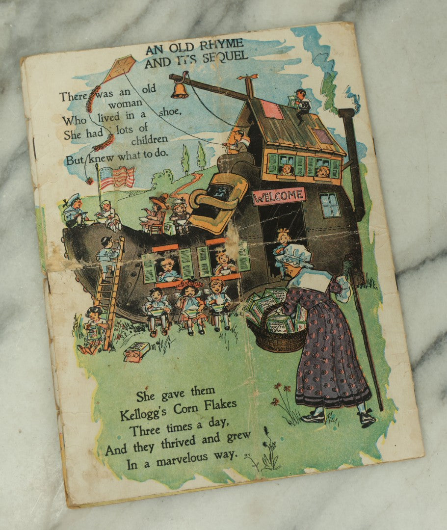 Lot 097 - Antique Kellogg's Cereal Advertising Book, "Funny Jungleland Moving Pictures" With Anthropomorphic Animals, Pages Flip To Mix And Match Heads, Outfits, Bodies, Copyright 1909 By W.K. Kellogg, Battle Creek, Michigan