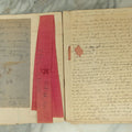 Lot 098 - Antique Victorian Scrapbook With Unique Pieces Including Letters, Theater And Event Programs, A Small Wire Doll, Flora, And More, As Found