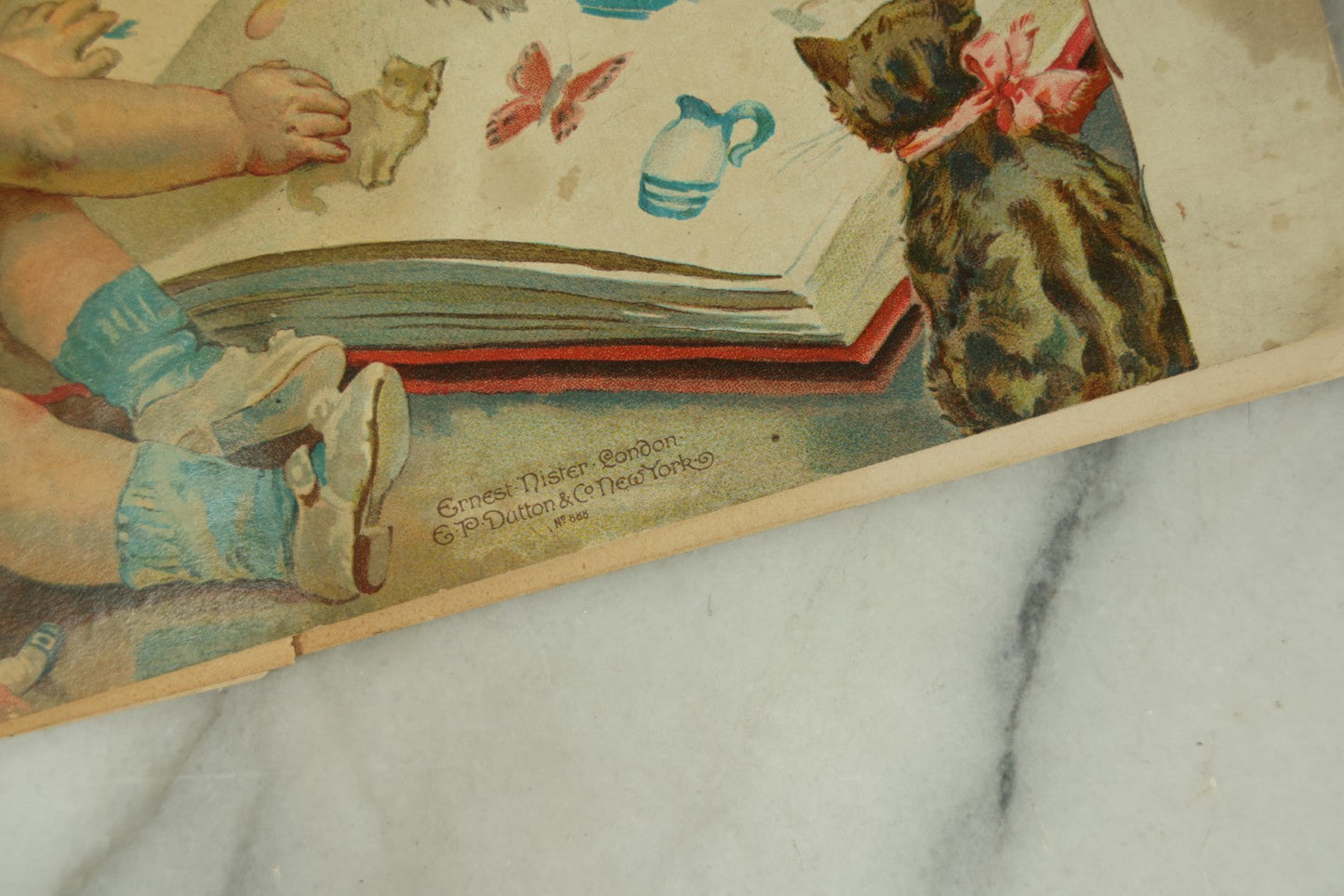 Lot 100 - "The Little Postcard Painter" Antique Postcard Painting Book For Children, By Ernest Nister, London, And E.P. Dutton &* Co., New York, No. 888, Watercolor Book For Children To Paint Their Own Postcards, Used