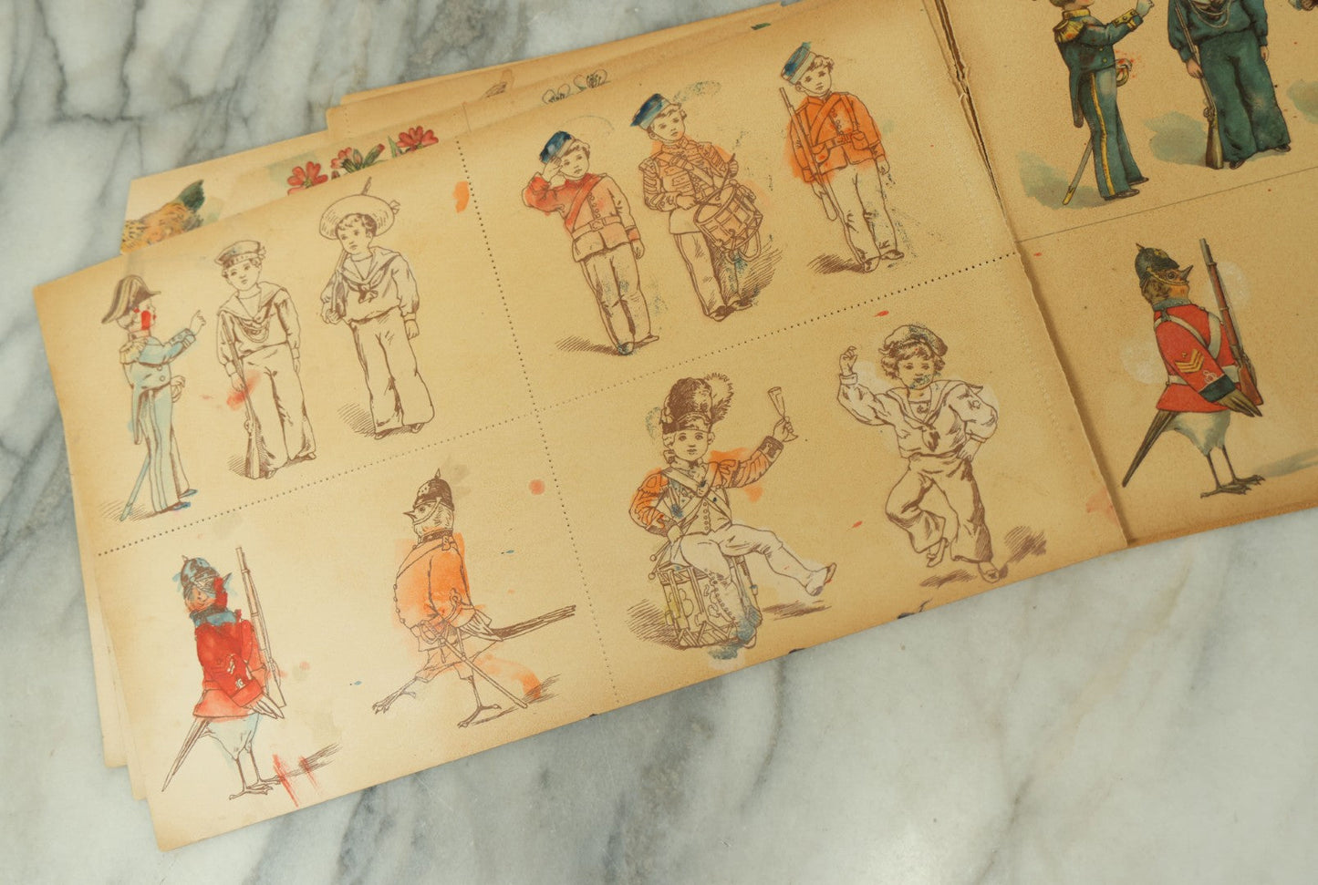 Lot 100 - "The Little Postcard Painter" Antique Postcard Painting Book For Children, By Ernest Nister, London, And E.P. Dutton &* Co., New York, No. 888, Watercolor Book For Children To Paint Their Own Postcards, Used