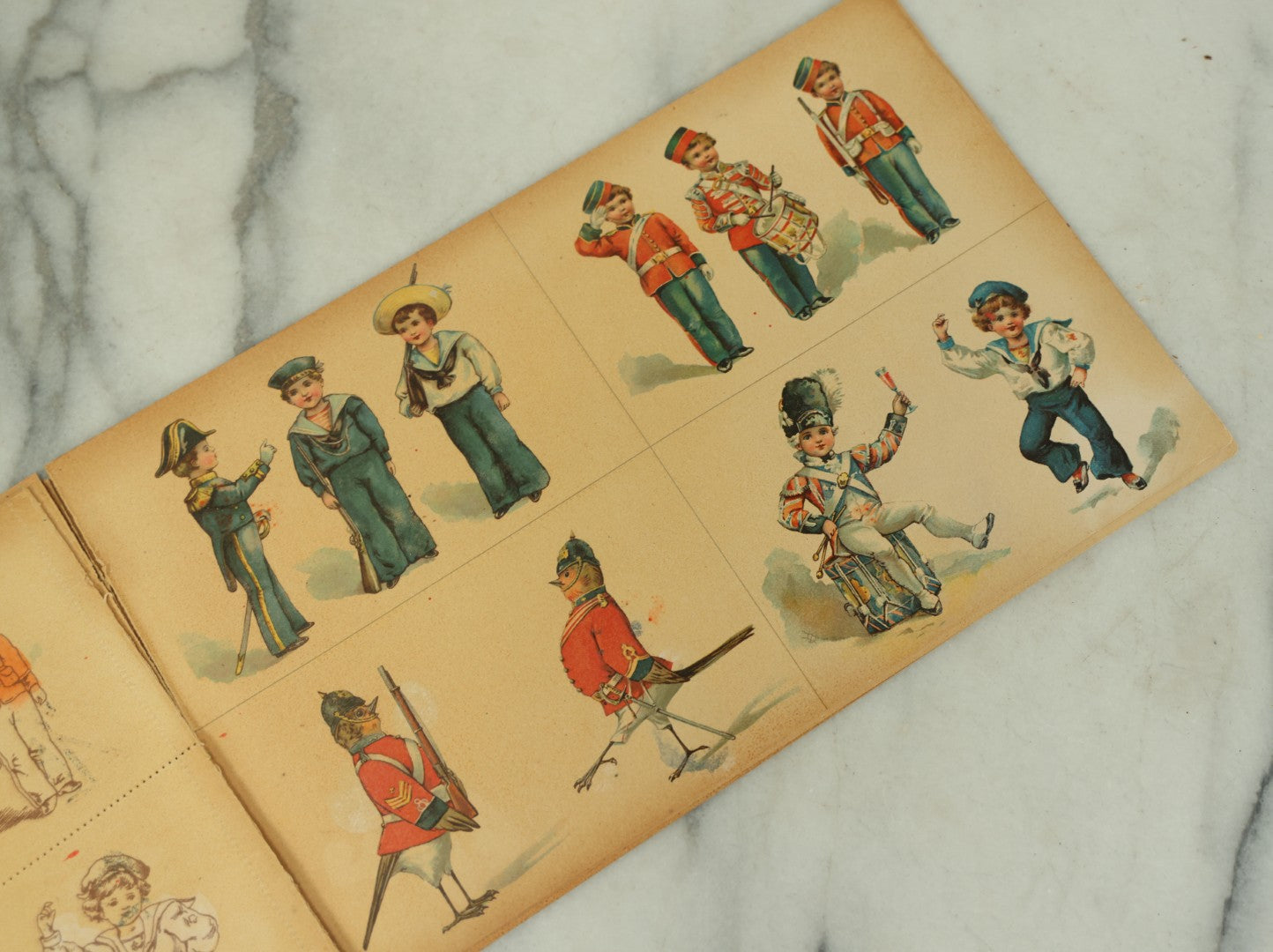 Lot 100 - "The Little Postcard Painter" Antique Postcard Painting Book For Children, By Ernest Nister, London, And E.P. Dutton &* Co., New York, No. 888, Watercolor Book For Children To Paint Their Own Postcards, Used