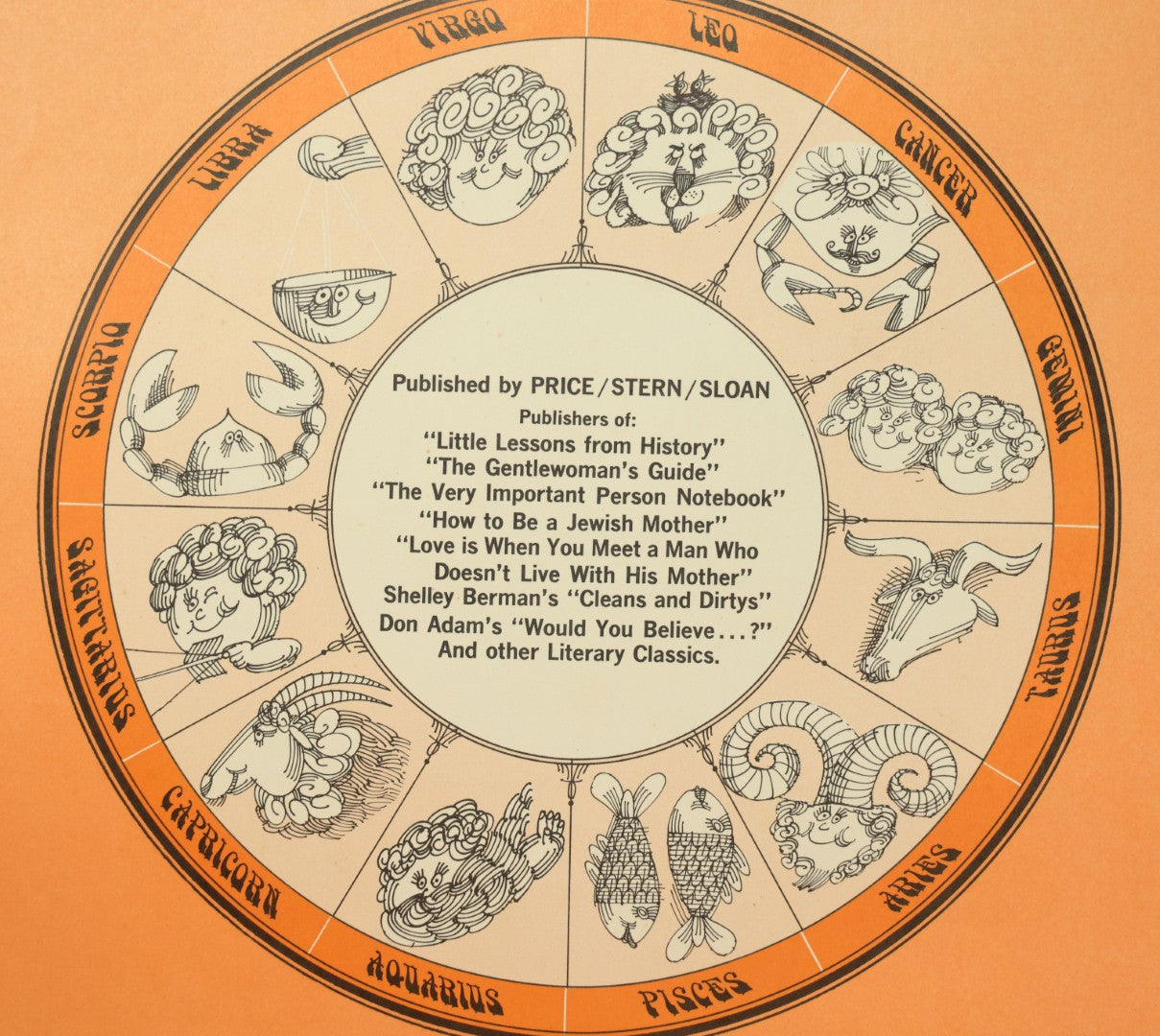 Lot 104 - The Unofficial Horoscope 1967 Calendar, Fully Expurgated And Unauthorized, Vintage Calendar, Copyright 1966 By Jim Critchfield And Jerry Hopkins, Illustrated By Frank Page, Published By Price/Stern/Sloan Publishers Inc.