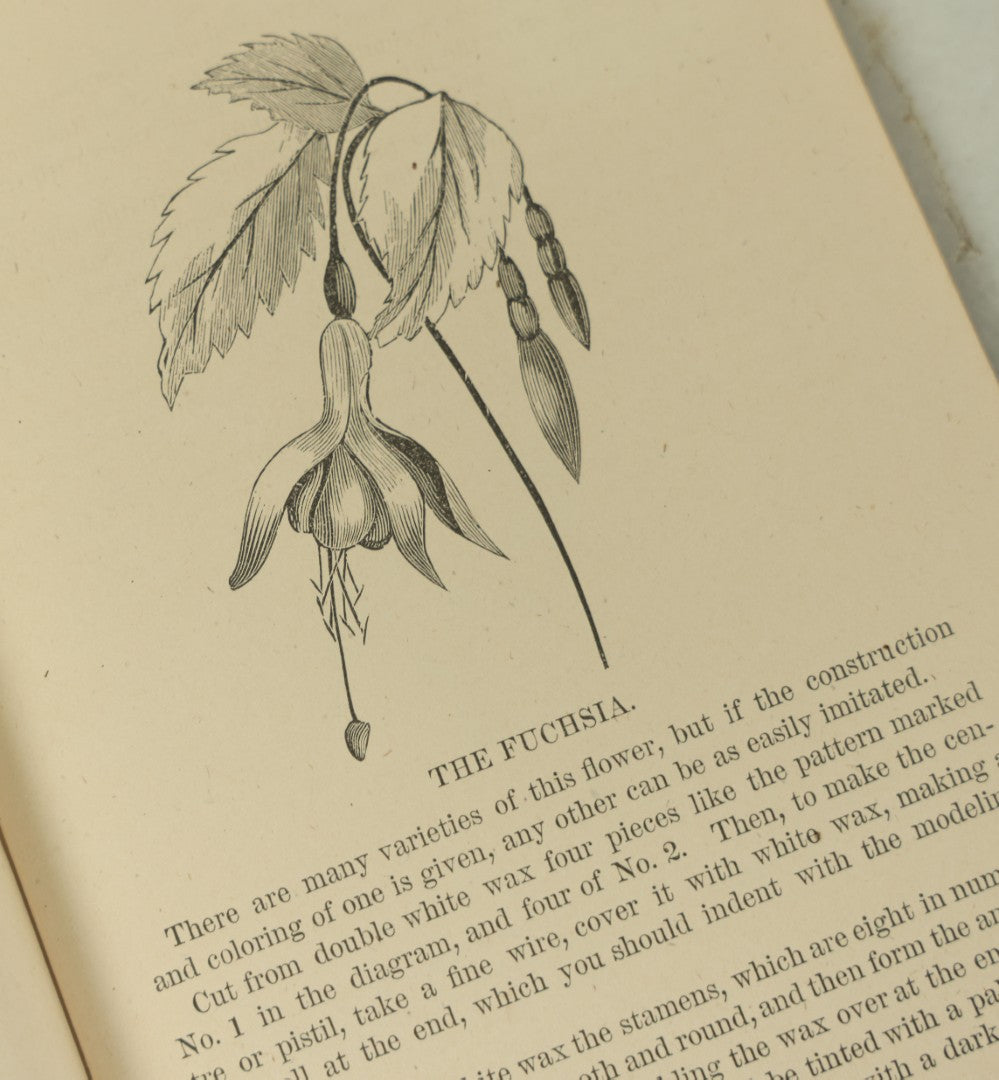 Lot 105 - "Wax Flowers And Fruit Modeling Without A Teacher" Antique Illustrated Art Instruction Booklet With Illustrations, J.L. Patten & Co., Publishers, 1876