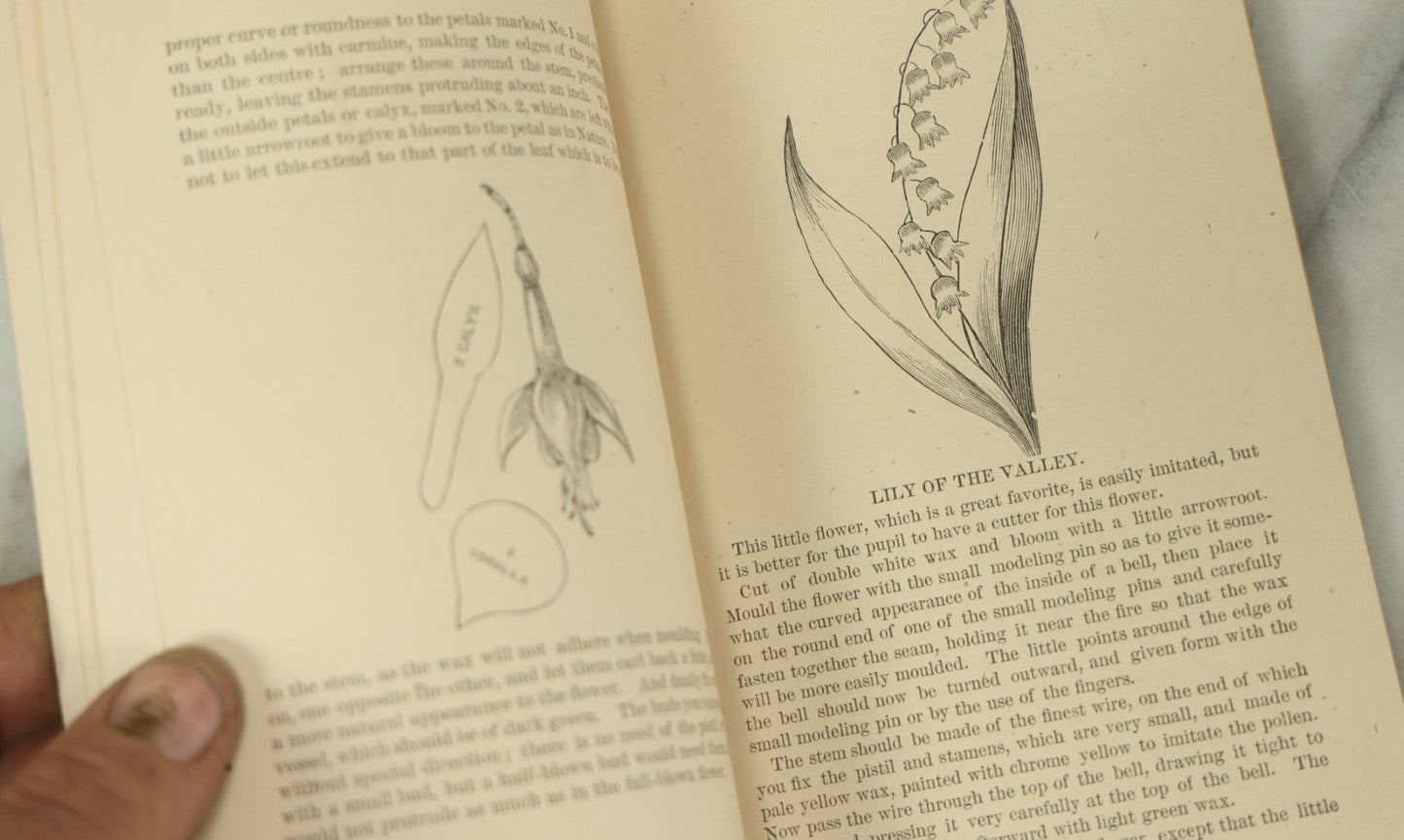 Lot 105 - "Wax Flowers And Fruit Modeling Without A Teacher" Antique Illustrated Art Instruction Booklet With Illustrations, J.L. Patten & Co., Publishers, 1876