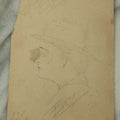 Lot 107 - Single Ephemera Piece, Antique 1914 Pencil Sketch Of A Woman, "Edith," In A Cap On The Back Of A Menu From The New Burdick Hotel, Kalamazoo, Michigan