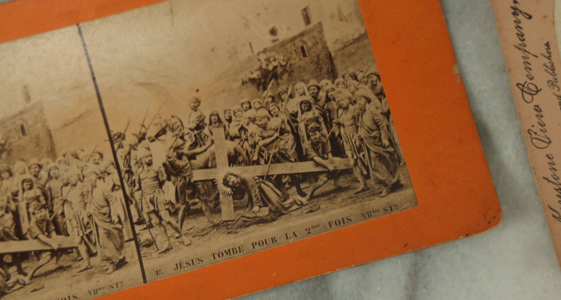 Lot 110 - Grouping Of Five Antique Stereo View Stereo Optic Photograph Cards Including "Her Guardian Angel" Trick Shot Spirit Ghost Photograph, Other Landmarks, Scenes