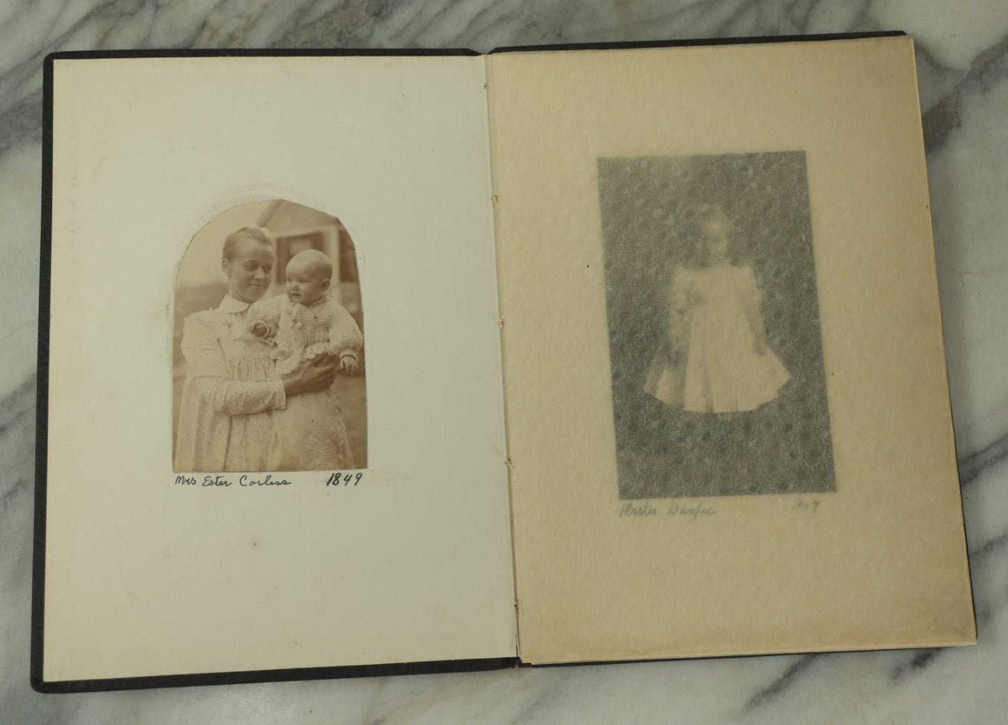 Lot 111 - Sparse Antique Family Portrait Photo Album By Merrill, Waltham, Massachusetts, With Four Photos, Children, Family, Etc.