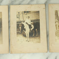 Lot 113 - Grouping Of Three Antique Boarded Photos Of Children Riding Ponies