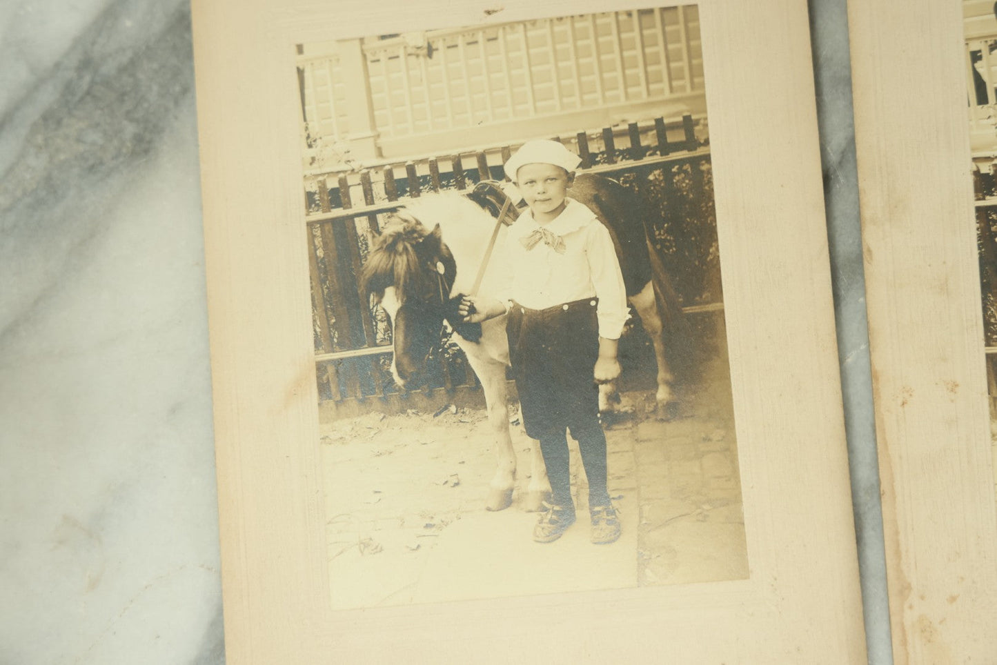 Lot 113 - Grouping Of Three Antique Boarded Photos Of Children Riding Ponies