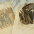 Lot 118 - Antique Ephemera Grouping With Press Photo Of Man Selling A Pig, Along With Newspaper Article And Documents Relating To The Licensing Of The Photo, 1920