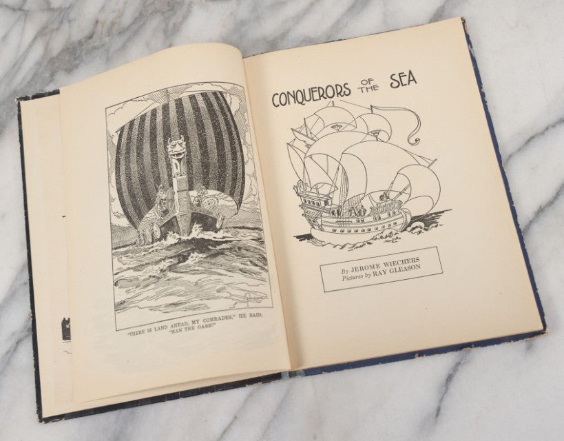 Lot 113 - "Conquerors Of The Sea" Antique Children's Book By Jerome Weichers, Illustrated By Ray Gleason, Whitman Publishing Company, Acine, Wisconsin, 1924