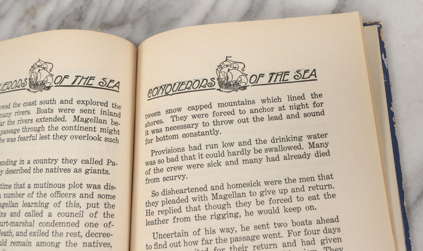 Lot 113 - "Conquerors Of The Sea" Antique Children's Book By Jerome Weichers, Illustrated By Ray Gleason, Whitman Publishing Company, Acine, Wisconsin, 1924